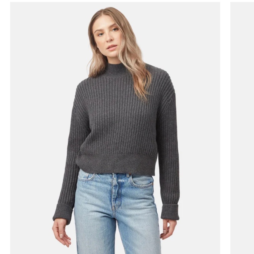 tentree Charcoal Gray Turtleneck Sweater